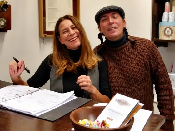 Romina and Fernando at the Milano reception desk